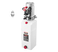 VEVOR Pompe Hydraulique Simple Effet, Groupe de Bennage pour Camion Benne 7,6 L, Mini Centrale Hydraulique pour Remorque à Benne Basculante, Pression de Décharge Max. 22 MPa et Débit 3,4 L/min