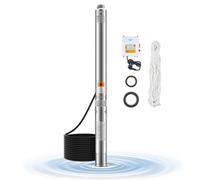 VEVOR Pompe immergée puits profond 550 W inox 100 L/min 53 m câble 20 m boîtier externe IP68