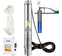 VEVOR Pompe Immergée Pompe à Eau pour Puits Profond Inox 370 W 110 L/min 44 m Inox