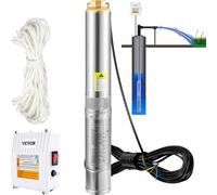 VEVOR Pompe Immergée pour Puits 190 L/min 57 m Pompe à Eau pour Puits Profond en Acier Inox, Pompe à Eau électrique 1100 W, Pompe de Puits Submersible Automatique Usage Domestique Agricole Industriel