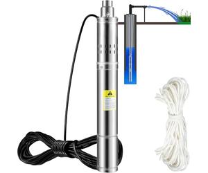 VEVOR Pompe Immergée pour Puits 2100 L/h 108 m Pompe à Eau pour Puits Profond en Acier Inox, Pompe à Eau Électrique 550 W, Pompe de Puits Submersible Automatique Usage Domestique Agricole Industriel