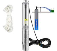 VEVOR Pompe Immergée pour Puits 110 L/min 44 m Pompe à Eau Profond en Acier Inox, Électrique 370 W, Pompe de Puits Submersible Automatique Usage Domestique Agricole Industriel