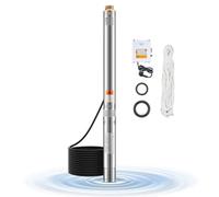 VEVOR Pompe immergée puits profond 550 W inox 100 L/min 53 m câble 20 m boîtier externe IP68