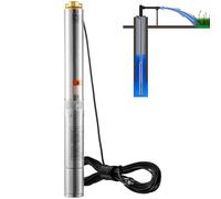 VEVOR Pompe Immergée pour Puits Profond, 750 W, Pompe à Eau en Acier Inoxydable, Débit 7,1 m³/h, 75 m, avec Cordon Électrique 9,1 m, Pompe Étanche IP68 pour Usage Domestique, Irrigation Industrielle