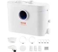 VEVOR Pompe de macération, 700 W, pompe de puisard d'égouts de macération avec 3 entrées d'eau, 9600 L/h, levage 10 m pour élimination eaux usées, toilettes, cave, cuisine, évier, douche, baignoire