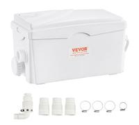 VEVOR Pompe Macératrice Eaux Usées Sanitaire Évier 350W, Débit De 6000 L/h, Hauteur De Refoulement De 7 M, Pompe À Eaux Usées Avec 3 Entrées D'eau Pour Sous-sol, Cuisine, Évier, Douche, Baignoire, Éva