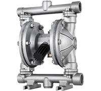 VEVOR Pompe pneumatique à double membrane, entrée et sortie 12,7 mm, en acier inoxydable 3 GPM pompe de transfert pneumatique à membrane PTFE pour pétrole, diesel, huile, fluides à faible viscosité