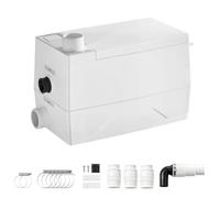 VEVOR Pompe Relevage Douche 350 W 120 L/min Levage 8 m Pompe Eaux Grises, pour Salle de Douche, Lavabo, Sous-sol, Évacuation Simultanée, avec 3 Entrées, Séparation Eau-électricité, Clapet Anti-retour