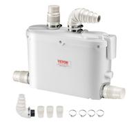 VEVOR Pompe Relevage Douche, 500 W, Pompe Eaux Grises avec 4 Entrées d'Eau, pour Élimination Eaux Cuisine, Sous-sol, Salle de Douche, Évier, Buanderie, Baignoire, 110 L/min, Hauteur Refoulement 8 m