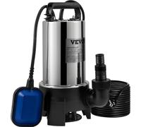 VEVOR Pompe submersible 1100W Pompe pour eaux sales 230V Pompe de jardin Débit 333,3L/min Pompe submersible pour eaux sales IPX8 Sortie découpable pour pomper l'eau des piscines des étangs