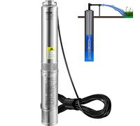 VEVOR - Pompe submersible de puits profond, 3HP/2200 W, 230 V/60 Hz, 37 GPM débit tête de 600 pieds, avec câble électrique de 33 pieds, pompes à eau en acier inoxydable de 10,2 cm pour usage
