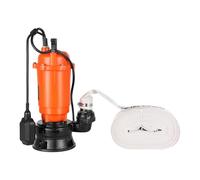 VEVOR Pompe Submersible Eaux Usées 1500 W Pompe Puisard Fonte 22800 L/h avec Interrupteur à Flotteur Automatique, Hauteur Refoulement 18 m, Évacuation Eaux Usées pour Piscines, Étangs, Zones Inondées