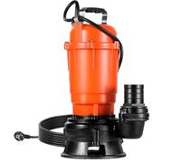 VEVOR Pompe Submersible Eaux Usées, 550 W, Pompe de Puisard en Fonte 18000 L/h, avec Hauteur de Refoulement Maximale 10 m, Évacuation des Eaux Usées pour Piscines, Étangs, Sous-sols, Zones Inondées