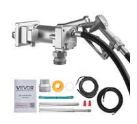 VEVOR Pompe Transfert Carburant 57 L/min Pompe Transfert Gasoil en Fonte 12 V CC 1/3 HP avec Pistolet d'Arrêt Manuel, Tuyau de Refoulement, Protection contre Surchauffe, pour Essence Diesel Kérosène