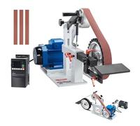 VEVOR Ponceuse à bande 1828,8×50,8 mm VFD vitesse variable 1500 W, 3 moules, 3 bandes abrasives