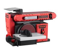 VEVOR Ponceuse à Bande et à Disque 400 W Bande Abrasive Réglable 101,6 x 914,4 mm Disque de Ponçage 152,4 mm Table de Travail Réglable 0-45° avec Port de Poussières pour Travail du Bois et Bricolage