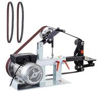 VEVOR Ponceuse à Bande Meuleuse PH 427x30,5 cm Machine à Bande de Sable 2800r/min Ponceuse Bande Limage Ceinture 5,08 x 208,28 cm, 6,35x6,35 cm Plateau Ponceuse à Disque Pour le Polissage des Outils