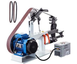 VEVOR Ponceuse à Bande Meuleuse Vitesse Variable 427 x 30,5 cm Machine à Bande de Sable 2800r / min Ponceuse Bande Limage, 6,35 x 6,35 cm Plateau Ponceuse à Disque Pour le Polissage des Outils