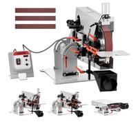 VEVOR Ponceuse à Bande Stationnaire 1500 W pour (1829-2083)x51 mm Backstand, pour Coutellerie, Métallurgie, Travail Bois, Contrôle Vitesse Variable en Continu VFD, avec 3 Modes, 3 Bandes Abrasives
