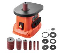 VEVOR Ponceuse à Broche Oscillante d'Établi 2000 tr/min Course 16 mm, 6 Manchons 12,7 mm 19 mm 25,4 mm 38,1 mm 50,8 mm 76,2 mm, Table Fonte 397 x 295 mm pour Travail Bois, Ponçage Artisanal, Bricolage