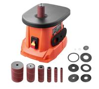 VEVOR Ponceuse à Broche Oscillante d'Établi 2000 tr/min Course 16 mm, 6 Manchons 12,7 mm 19 mm 25,4 mm 38,1 mm 50,8 mm 76,2 mm, Table Fonte 397 x 295 mm pour Travail Bois, Ponçage Artisanal, Bricolage