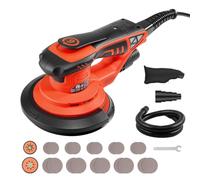 VEVOR Ponceuse Excentrique 127/152 mm 400 W Ponceuse Orbitale sans Balais pour Ponçage de Bois, 7 Vitesses Variables 4000-10000 tr/min, avec 20 Disques Abrasifs, Sac à Poussière, Tuyau d'Aspiration