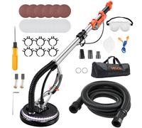 VEVOR Ponceuse Girafe 1010 W Ponceuse Mur et Plafond Tuyau d'Aspiration pour Plaques Plâtre Cloisons Sèches Plaquiste, 1000-2200 tr/min, Éclairage LED, Poignée Télescopique Pliable, 15 Disques Ponçage
