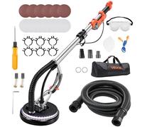VEVOR Ponceuse Girafe 1010 W Ponceuse Mur et Plafond Tuyau d'Aspiration pour Plaques Plâtre Cloisons Sèches Plaquiste, 1000-2200 tr/min, Éclairage LED, Poignée Télescopique Pliable, 15 Disques Ponçage