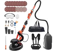VEVOR Ponceuse Girafe 1150 W Ponceuse Mur et Plafond avec Aspirateur pour Plaques Plâtre Cloisons Sèches Plaquiste, 800-1700 tr/min, Éclairage LED, Poignée Télescopique Pliable, 15 Disques de Ponçage
