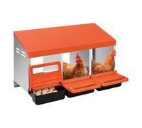 VEVOR Pondoir à Poules, 3 Compartiments, Nichoirs Inclinés en Métal, 796x525x475 mm, Stable et Résistant à la Corrosion, avec Trous Inférieurs, Plate-Forme de Repos, pour Différentes Races de Poules