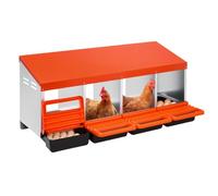 VEVOR Pondoir à Poules, 4 Compartiments, Nichoirs Inclinés en Métal, 1060x525x475 mm, Stable et Résistant à la Corrosion, avec Trous Inférieurs, Plate-Forme de Repos, pour Différentes Races de Poules