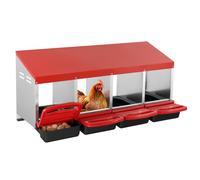 VEVOR Pondoir à Poules 4 Compartiments Boîte en Métal avec Nichoirs Inclinés