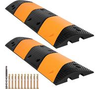 VEVOR Pont de câble en caoutchouc, set de 2 seuils de freinage à 2 canaux, capacité de charge 9980 kg 102 x 30 x 6 cm, convient pour les voies d'accès en asphalte, béton et gravier