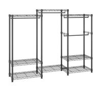 VEVOR Portant à Vêtements 174x45x180 cm Charge 360 kg Porte-Manteau avec 8 Étagères et 4 Tringles Penderie à Vêtements en Acier au Carbone Réglable et Amovible pour Rangement Chambre à Coucher Entrée