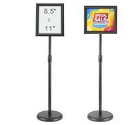 VEVOR Porte-Affiche 279 x 216 mm Présentoir sur Pied Rotation à 360° Hauteur Réglable 820-1250 mm Panneau d'Affichage en Alu avec Base Lestée et Feuille PVC pour Menu Information Mariage Restaurant