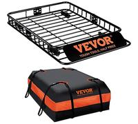 VEVOR Porte-Bagage pour Voiture 1305×915×127 mm Charge 90,7 kg Panier de Toit en Acier Galerie de Toit Universelle Sac de Transport Étanche pour Voiture