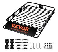 VEVOR Porte-Bagage pour Voiture 1630×990×152 mm Extensible 90,7 kg Panier de Toit en Acier Galerie de Toit Universelle Aérodynamique pour Transporter Vélos Matériels de Camping SUV Véhicules Voyage