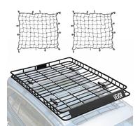 VEVOR Porte-Bagage pour Voiture, 1630 x 1270 x 105 mm, Panier de Toit Universel en Acier allié antirouille, avec Deux Filets de 900 x 1000 mm, clôture de 10,4 cm, Charge de 68 kg, pour SUV, Camion