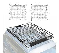 VEVOR Porte-Bagage pour Voiture, 1630 x 1270 x 105 mm, Panier de Toit Universel en Acier allié antirouille, avec Deux Filets de 900 x 1000 mm, clôture de 10,4 cm, Charge de 68 kg, pour SUV, Camion