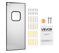 VEVOR Porte Battante en Acier Inoxydable à Panneau Simple pour Ouverture de Porte 91x213 cm, avec Trous Pré-percés, Ensemble d'Accessoires, Facile à Installer, Fonctionnement Fluide et Silencieux