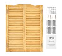 VEVOR Porte Battante Double, 805x28x1060 mm, Porte Saloon en Bois de Pin avec Charnières, Quincaillerie, Facile à Installer, pour Couloir d'Intérieur, Cuisine, Bar, Café, Entrée de Pub, Couleur Bois