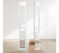VEVOR Porte coulissante en verre, porte pour chiens, 1927-2049 mm, porte pour chiens réglable en hauteur, porte coulissante, porte pour animaux domestiques en verre trempé pour petits chiens
