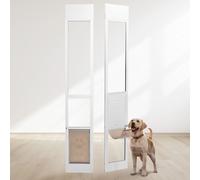 VEVOR Porte coulissante en verre pour chiens, 1927-2049 mm, porte pour chiens réglable en hauteur, porte coulissante, verre trempé, porte coulissante pour chiens de taille moyenne