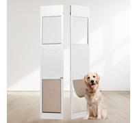VEVOR Porte pour Chien pour Porte coulissante en Verre, 1927-2049 mm, Porte pour Animaux de Compagnie avec Cadre en Aluminium, Structure à charnière, Rabat et Serrure pour Chiens de Grande Taille, XL