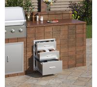 VEVOR Porte d'Accès avec 3 Tiroirs pour Cuisine Extérieure 46x59x58 cm Rangement