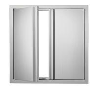 VEVOR Porte d'Accès pour Barbecue, Double Porte de Cuisine Extérieure 610x610x45 mm, Porte Encastrée en Inox, avec Poignée Encastrée, pour Îlot de Barbecue, Station de Grillades, Placard Extérieure