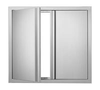 VEVOR Porte d'Accès pour Barbecue, Double Porte de Cuisine Extérieure 660x610x45 mm, Porte Encastrée en Inox, avec Poignée Encastrée, pour Îlot de Barbecue, Station de Grillades, Placard Extérieure