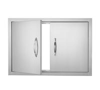 VEVOR Porte d'Accès pour Barbecue, Double Porte de Cuisine Extérieure 71,1x48,2 cm, Porte Encastrée en Acier Inoxydable avec Poignée, pour Îlot de Barbecue, Station de Grillades, Placard Extérieure