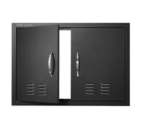VEVOR Porte d'Accès pour Barbecue, Double Porte de Cuisine Extérieure 762x533x46 mm, Porte Encastrée Plaque Froide, Réversible, avec Poignées et Évents, pour Îlot de Barbecue, Placard Extérieure