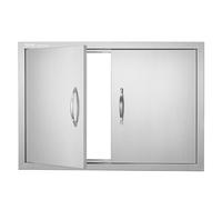 VEVOR Porte d'Accès pour Barbecue, Double Porte de Cuisine Extérieure 774x533x45 mm, Porte Encastrée en Acier Inoxydable, avec Poignées, pour Îlot de Barbecue, Station de Grillades, Placard Extérieure